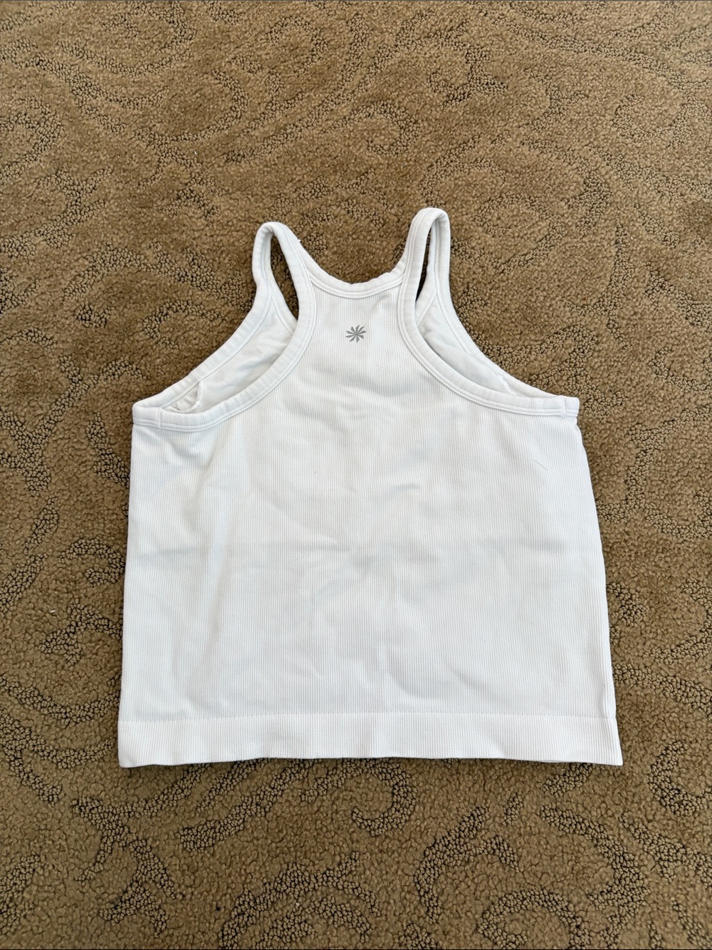 White Ribbed Racerback Tank Top - Picture 2 of 4